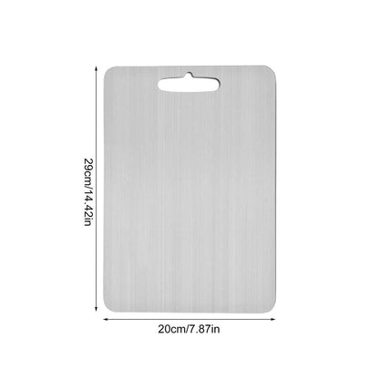 Dimensions of Titanium Cutting Board: 23 x 35 cm with easy-to-handle design